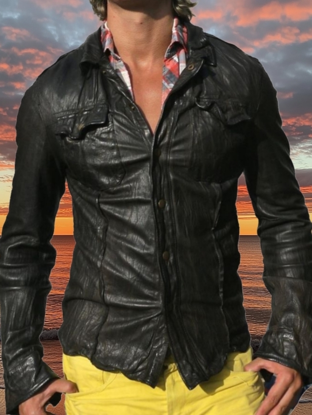 ALL SAINTS Spitalfields Lot No. A Leather Jacket XXL - Picture 2 of 7